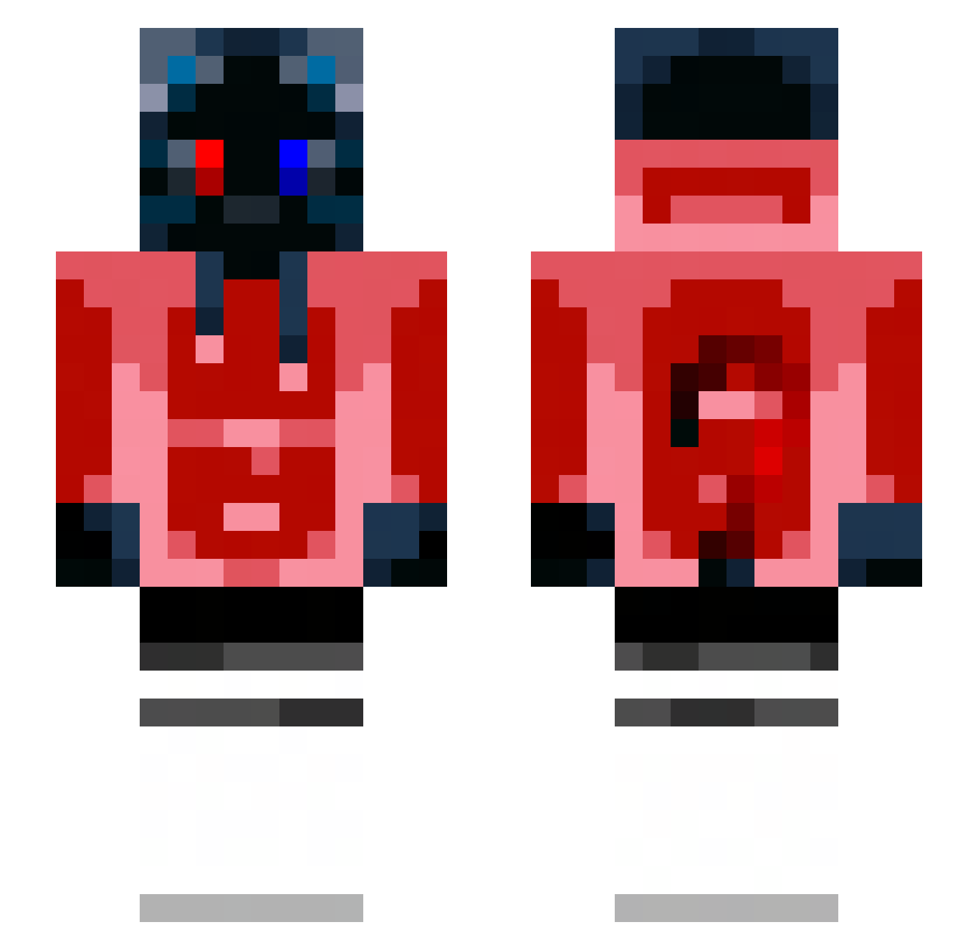HEROBRINE_EXE_ Minecraft skin, front and back view