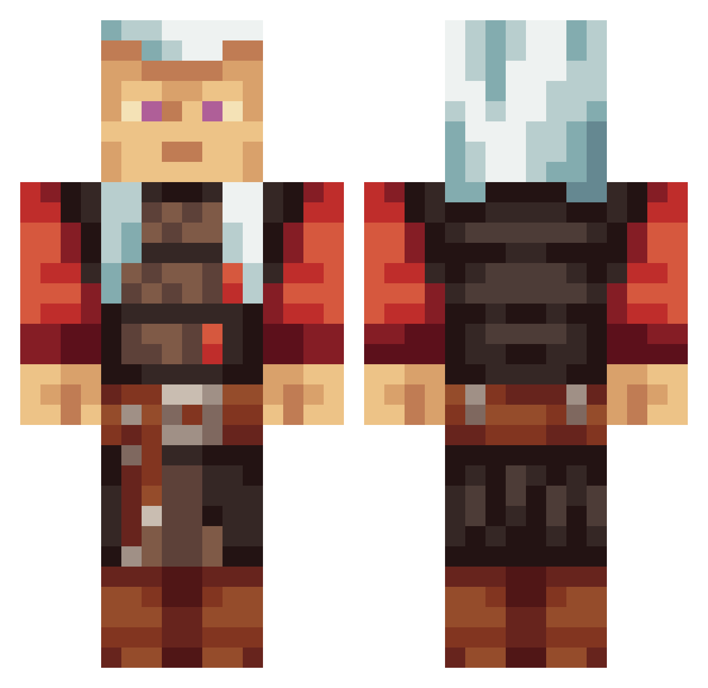 Agmroo Minecraft skin, front and back view