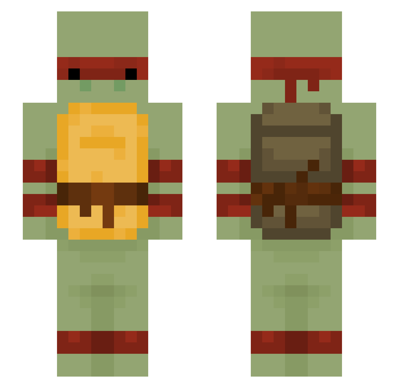 SharvinCool Minecraft skin, front and back view