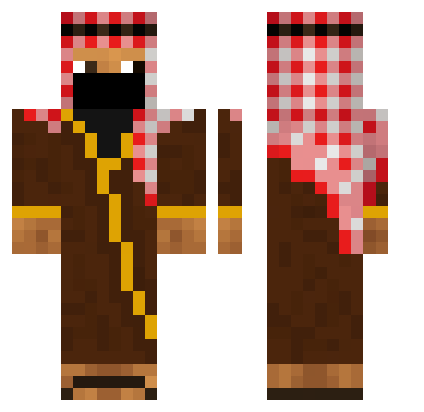 AUTFerasISM Minecraft skin, front and back view