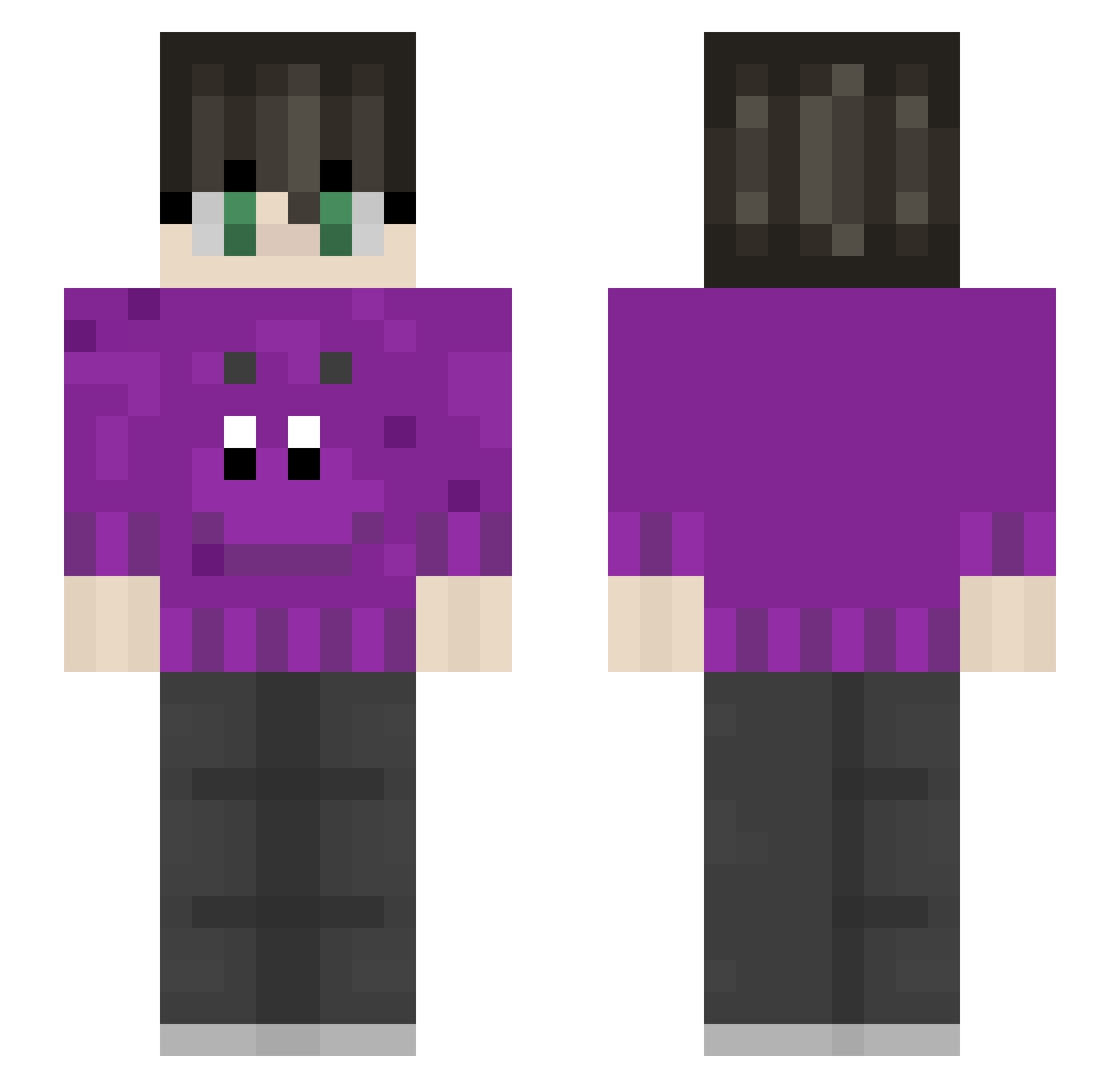 jayjayCIT Minecraft skin, front and back view
