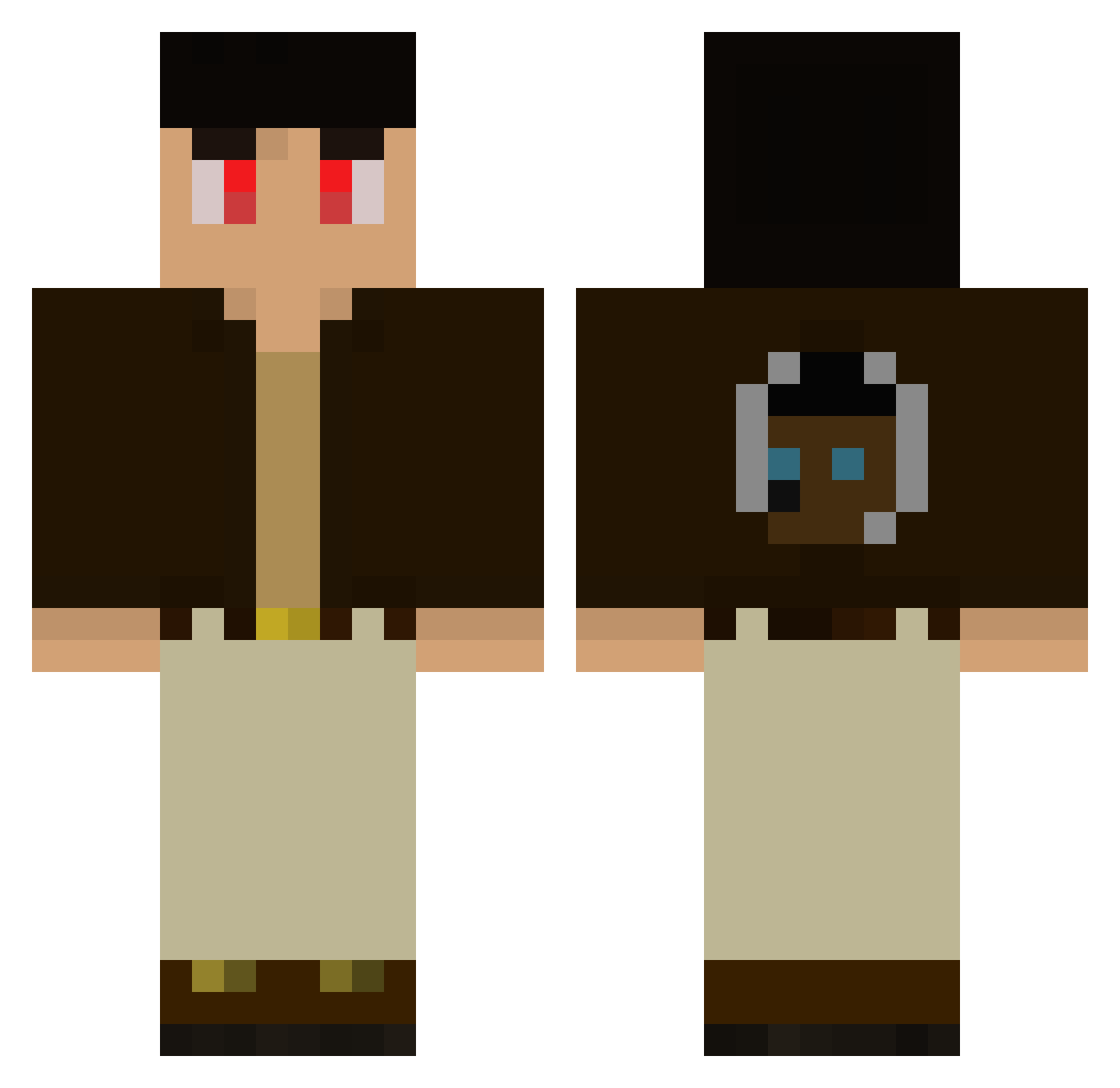GlowingFox2743 Minecraft skin, front and back view