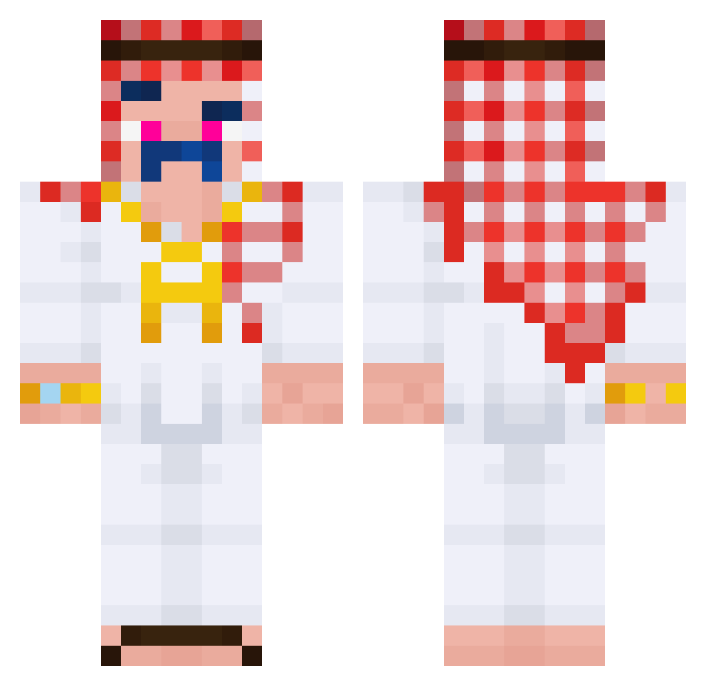 Vibraa Minecraft skin, front and back view