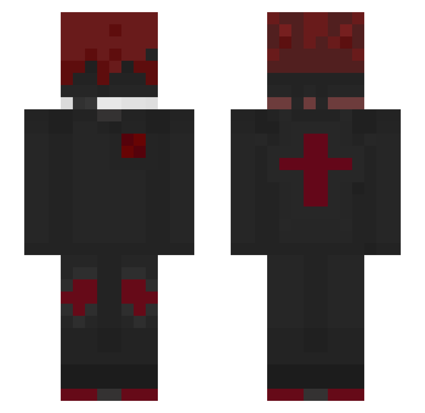 zenithK Minecraft skin, front and back view