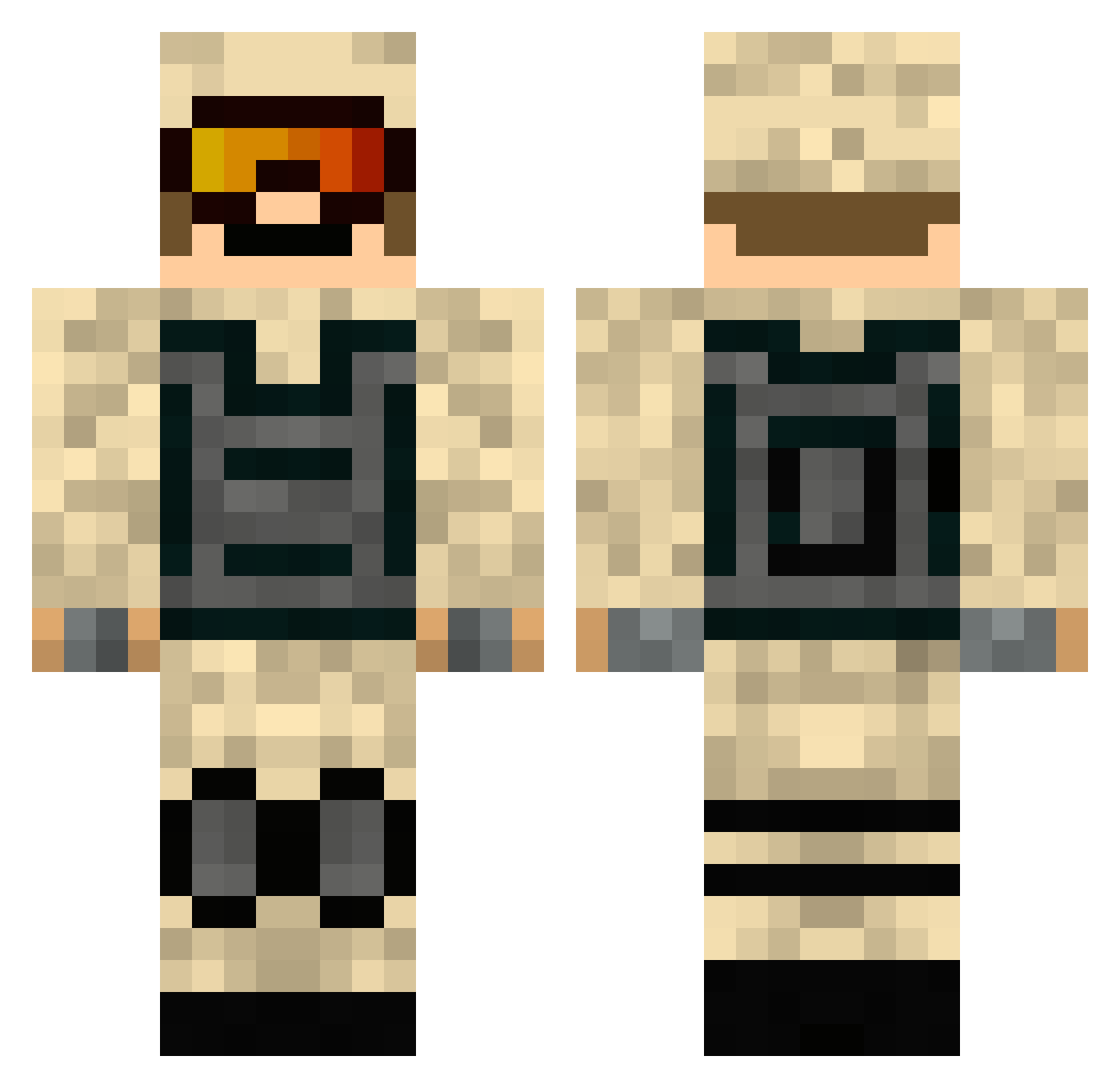Scoundrels Minecraft skin, front and back view