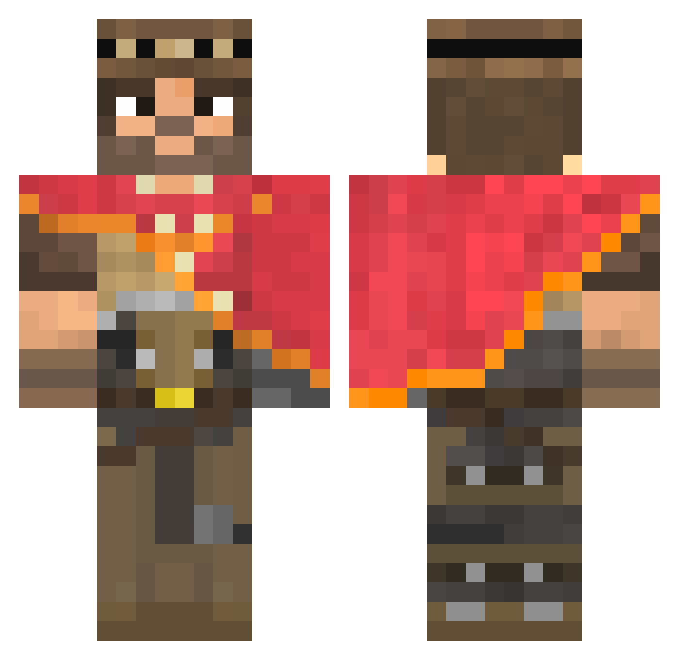 SpaceCowboy3 Minecraft skin, front and back view