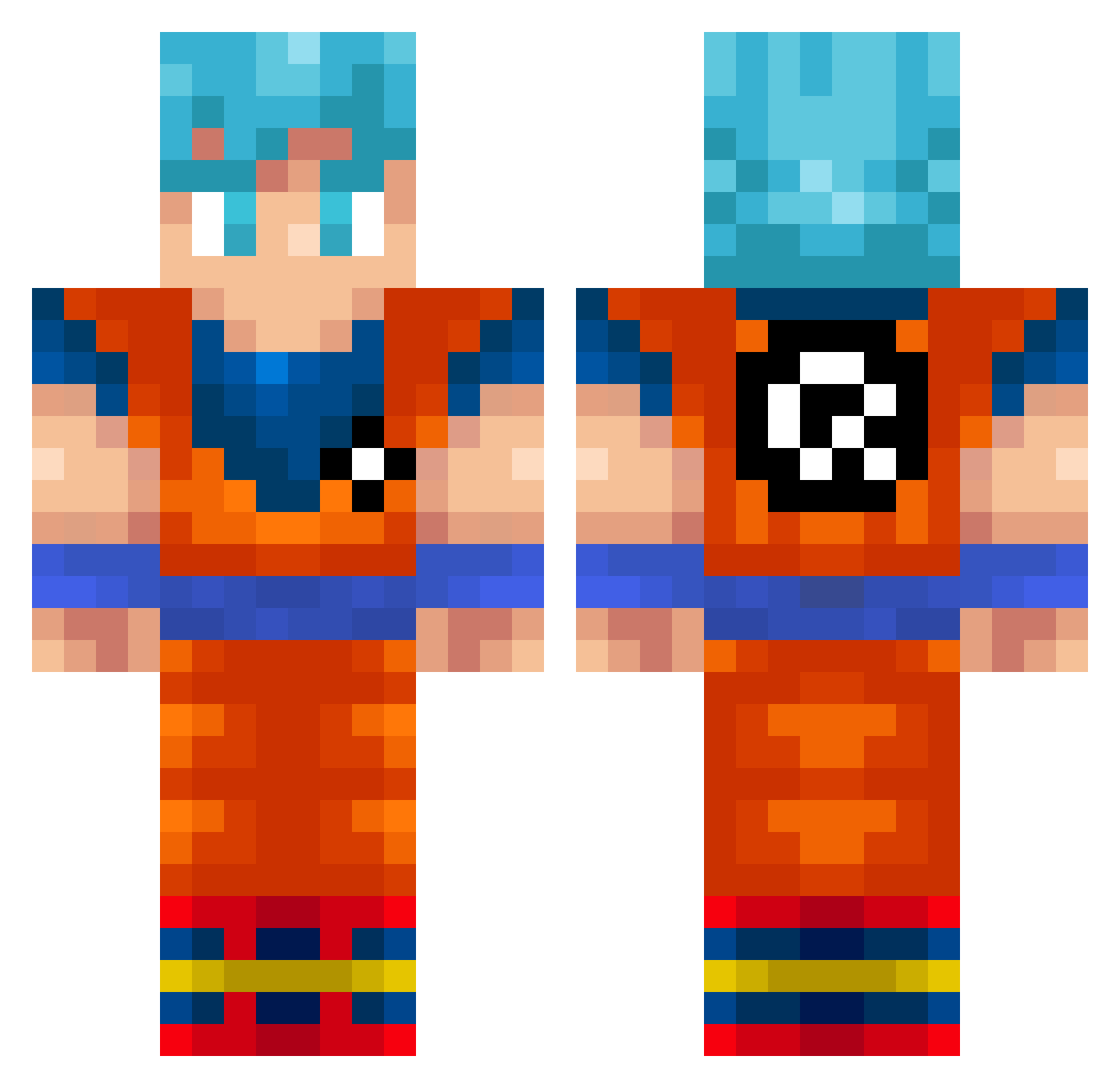 NICCPRO12 Minecraft skin, front and back view