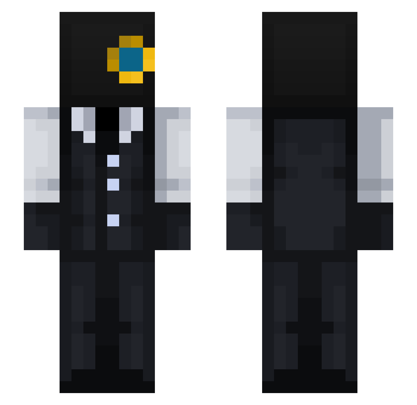 Arkaaa Minecraft skin, front and back view