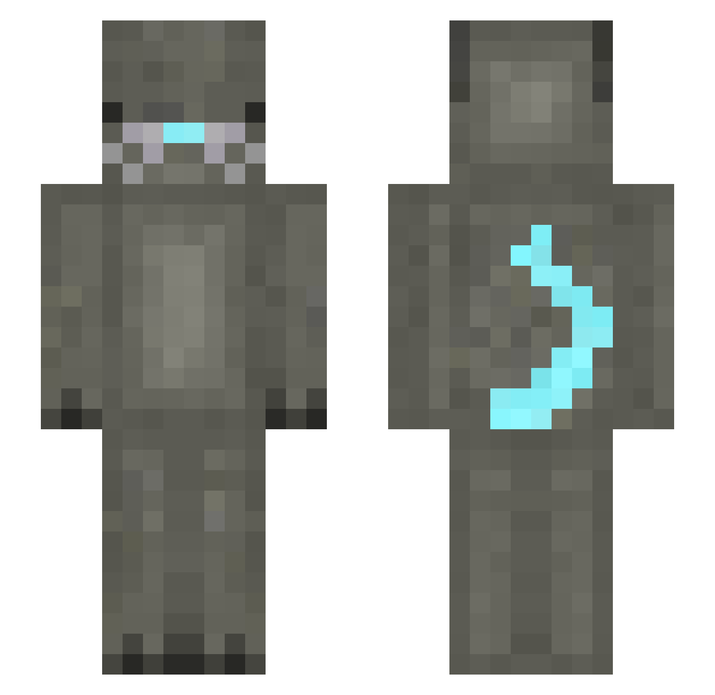 Caprihorns Minecraft skin, front and back view