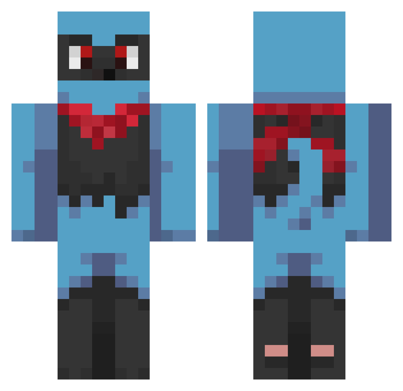 Miikochii Minecraft skin, front and back view