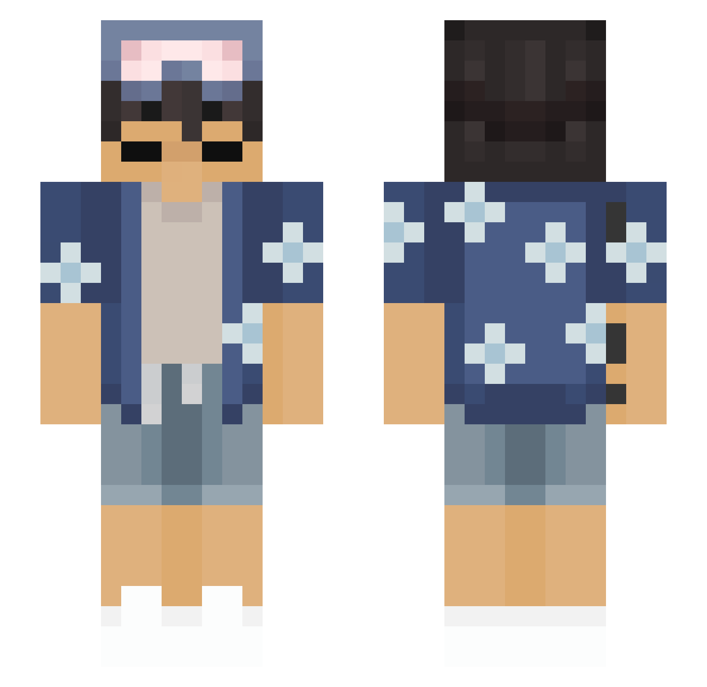 RenzoDePoeh Minecraft skin, front and back view