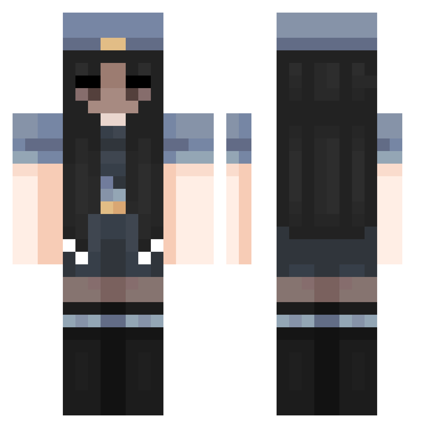 Swailay Minecraft skin, front and back view