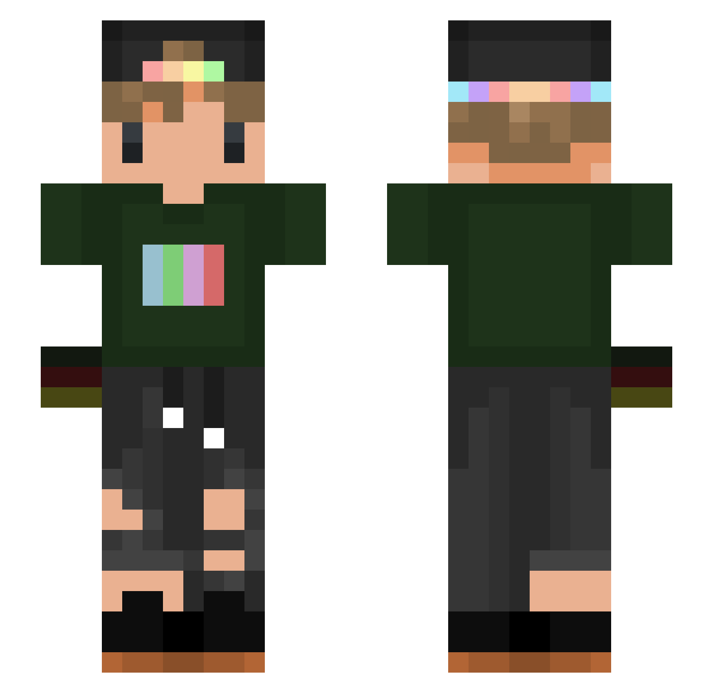 Sir_Maxer Minecraft skin, front and back view
