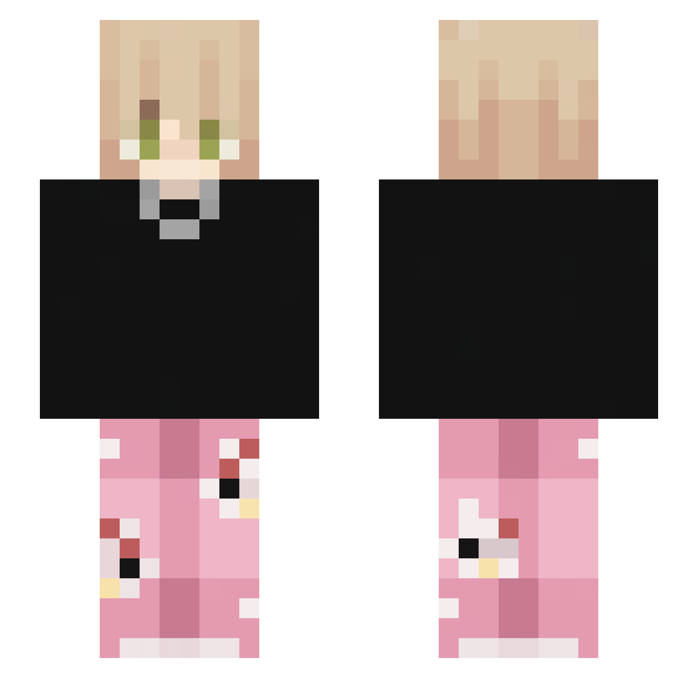 Jandrawn Minecraft skin, front and back view