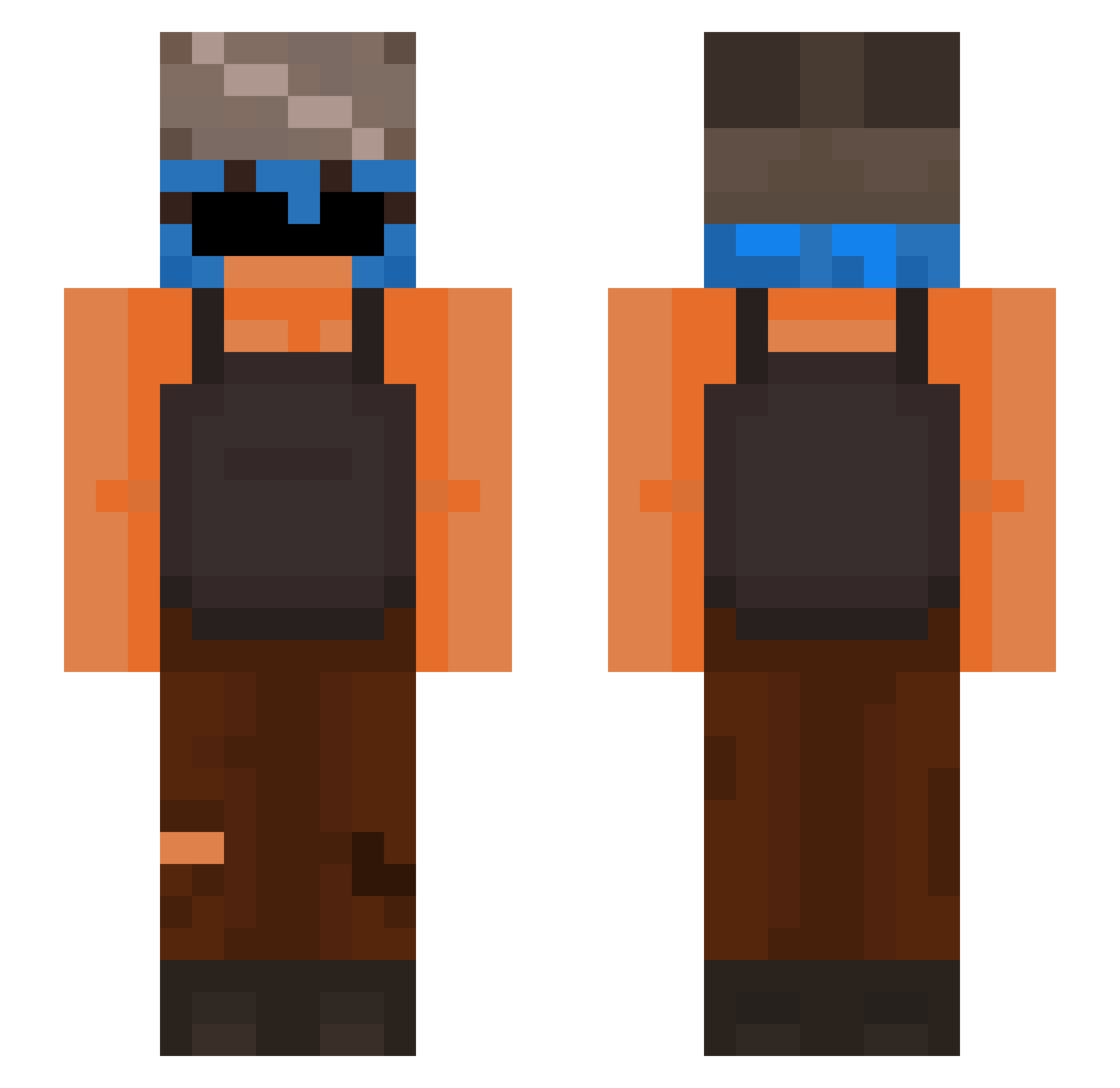 MICRO1111 Minecraft skin, front and back view