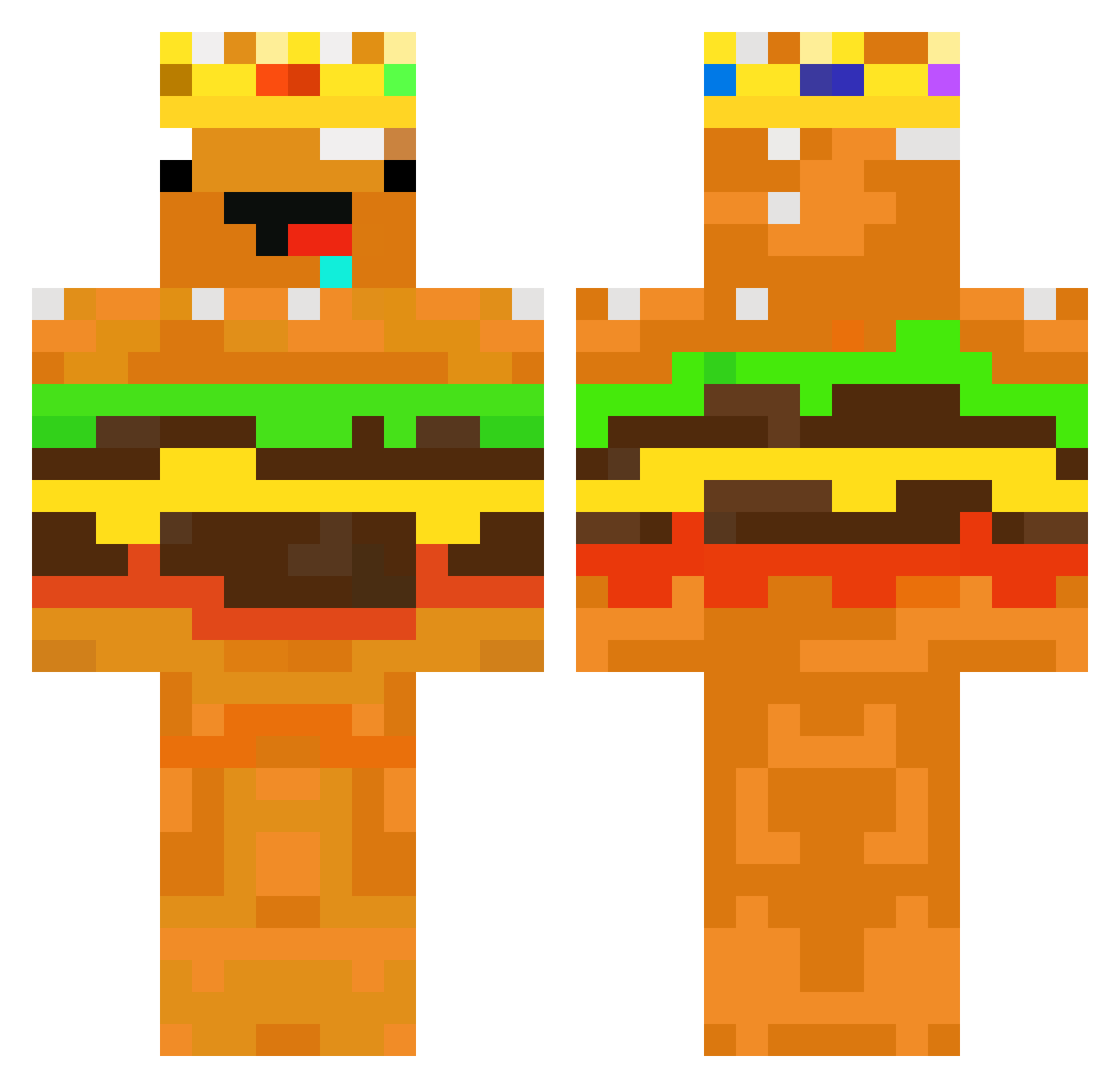 Little_burger206 Minecraft skin, front and back view