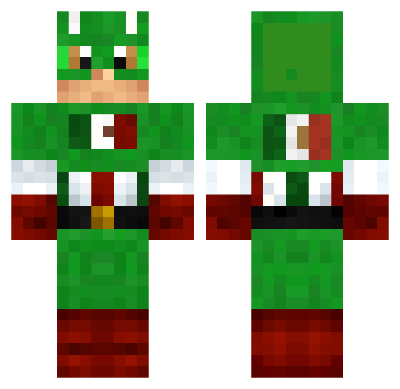 iHdGameplays Minecraft skin, front and back view