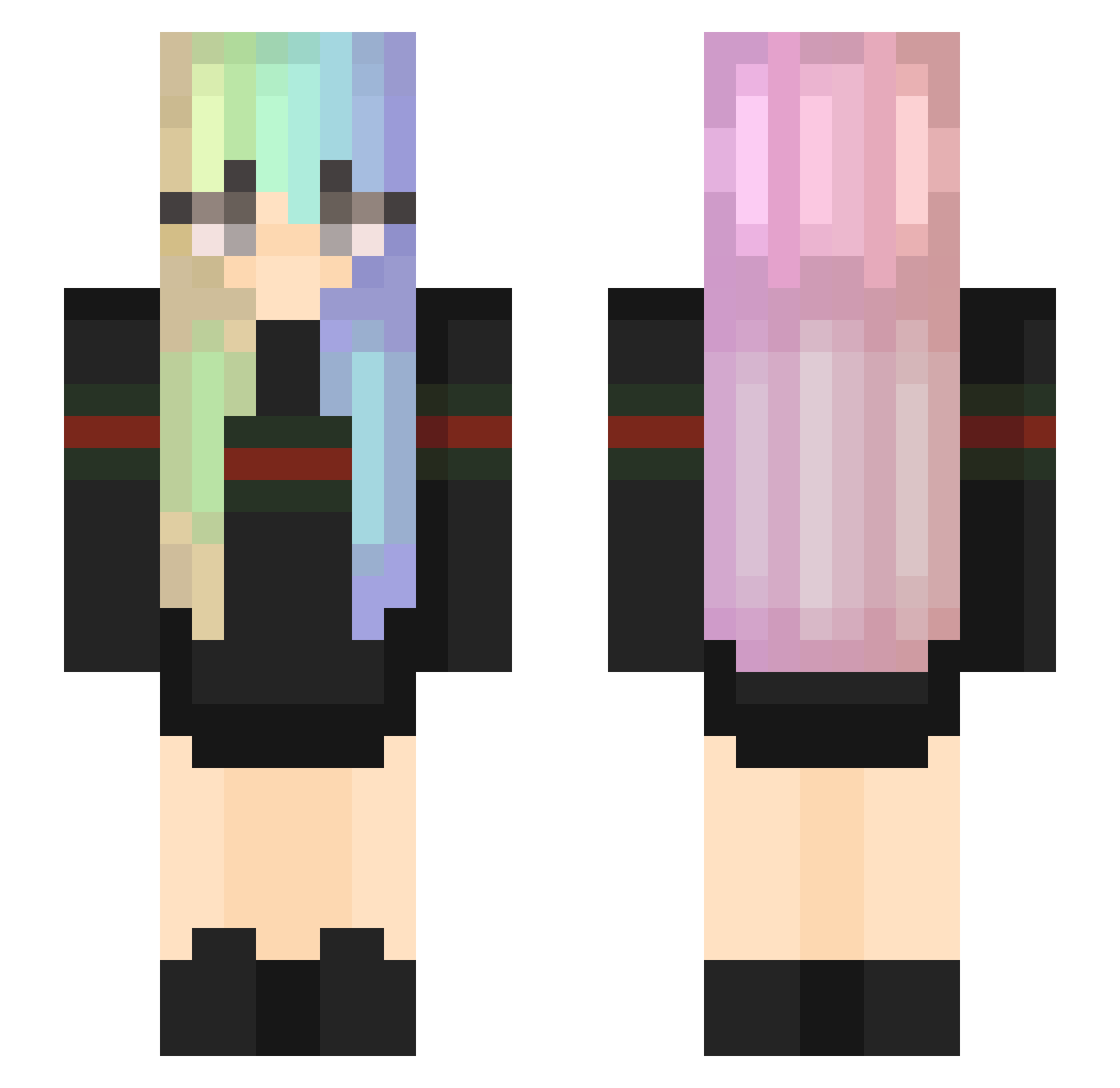 xTaeK_ Minecraft skin, front and back view