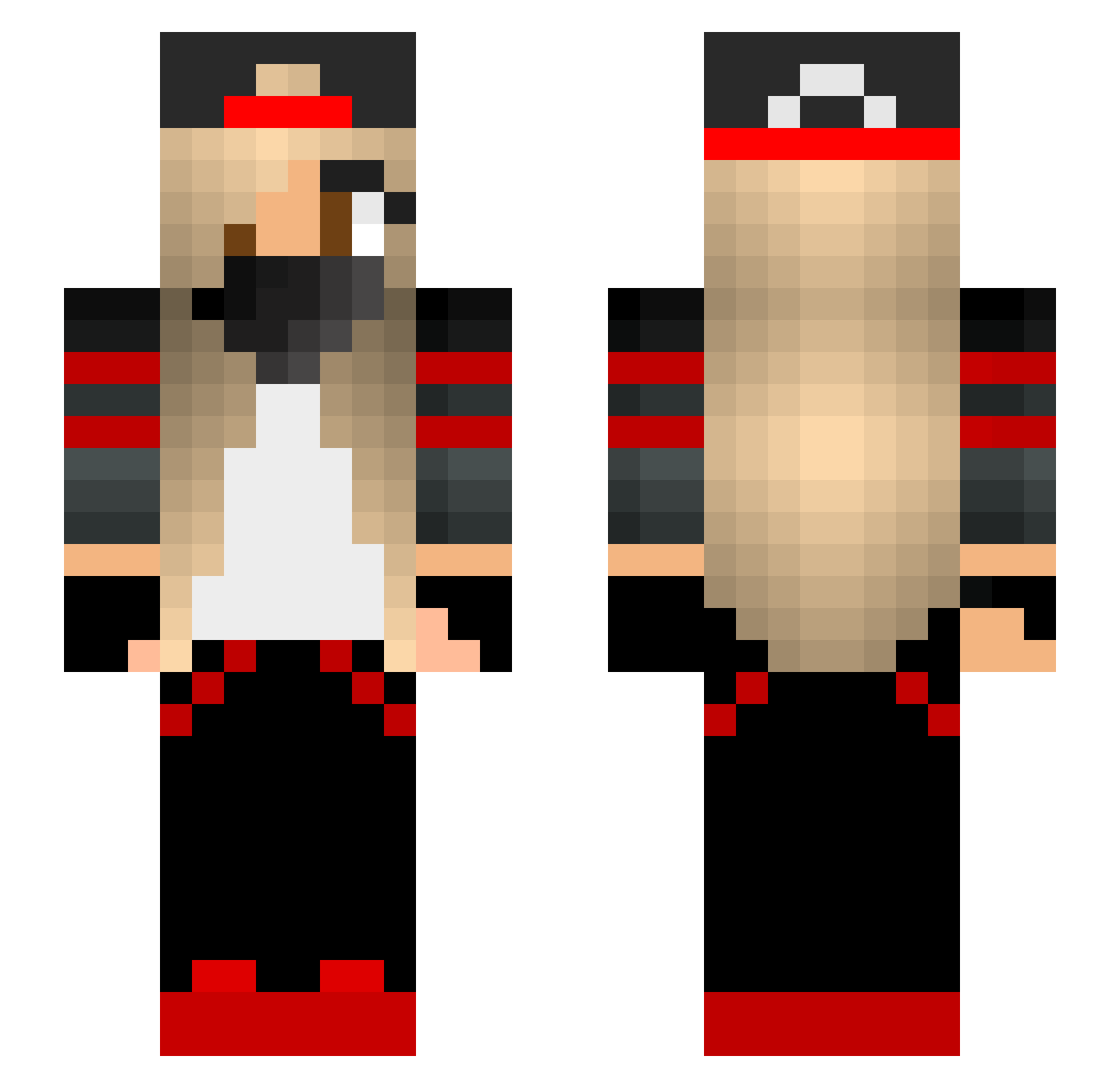 Tehlikelierd Minecraft skin, front and back view