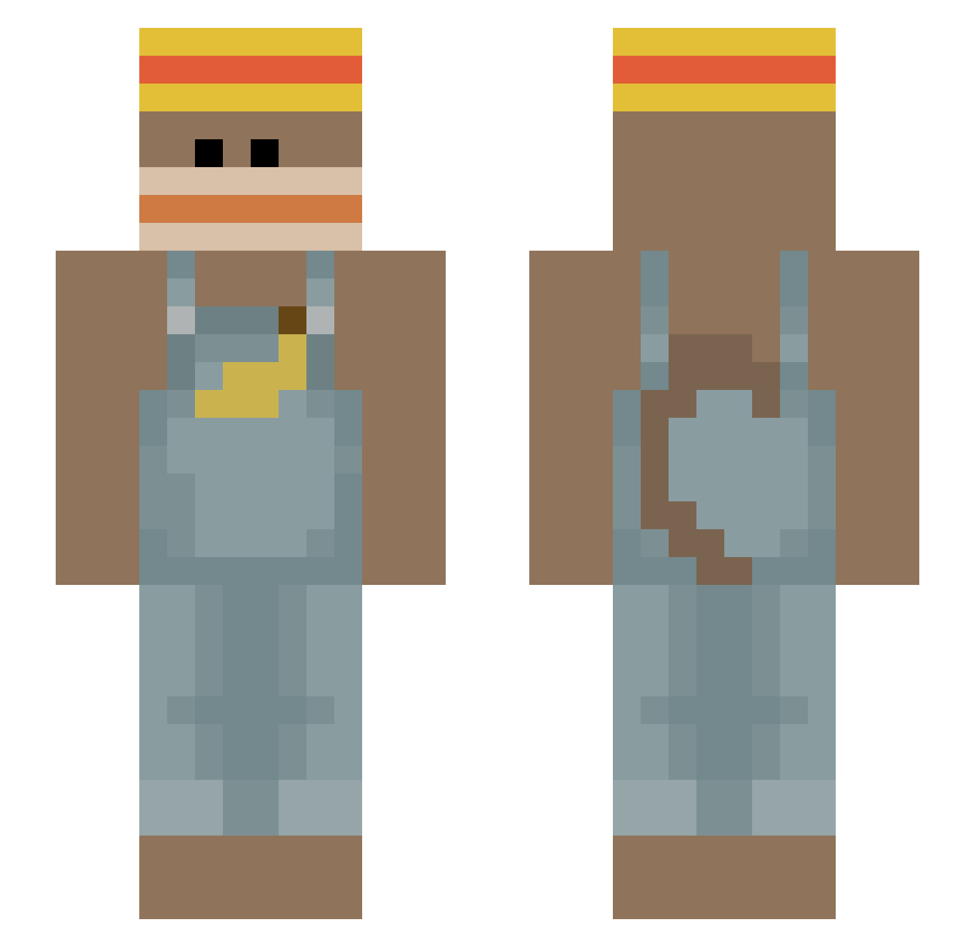 banona Minecraft skin, front and back view