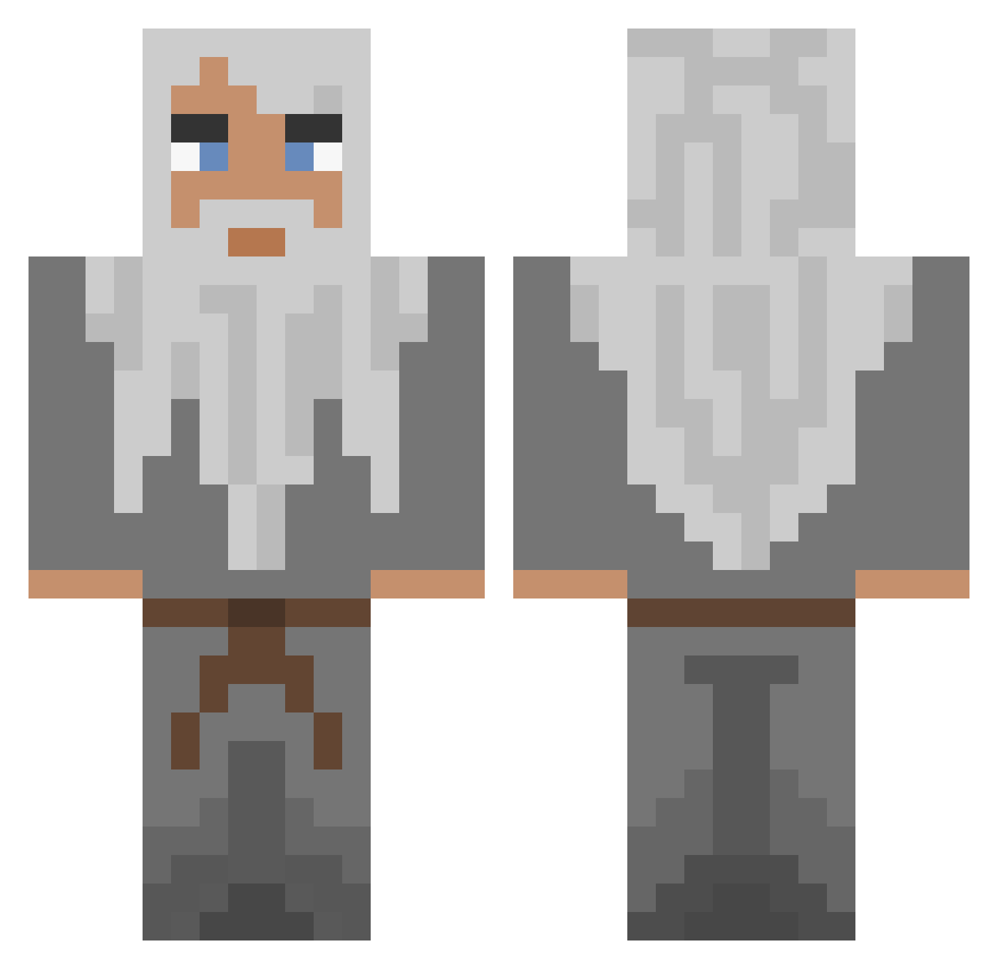 Implosion Minecraft skin, front and back view