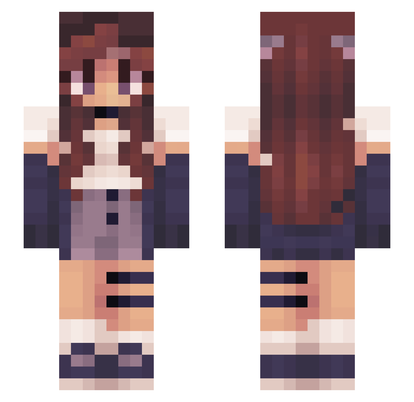 Sento_Nori Minecraft skin, front and back view