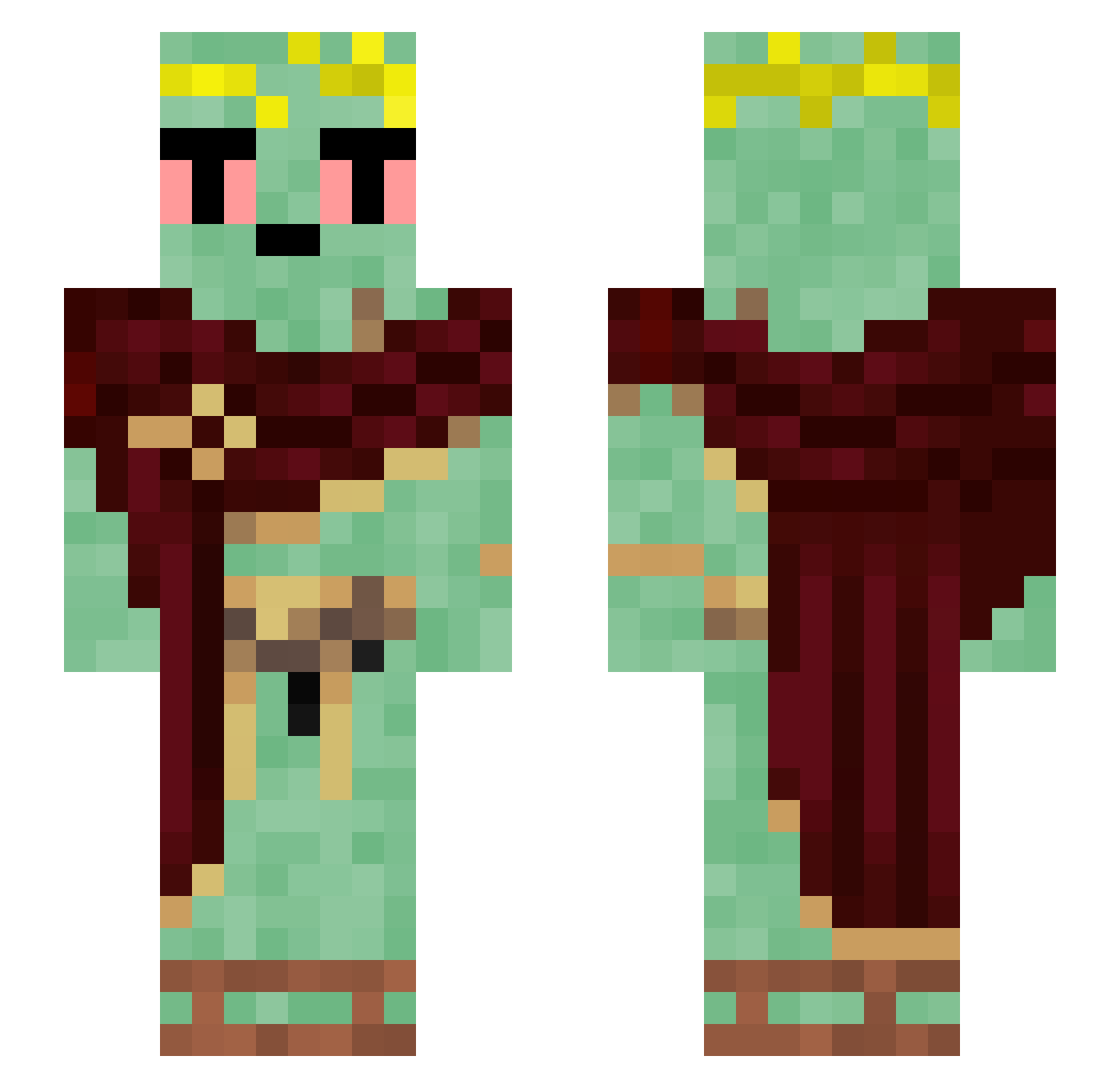 Glimbodeus Minecraft skin, front and back view