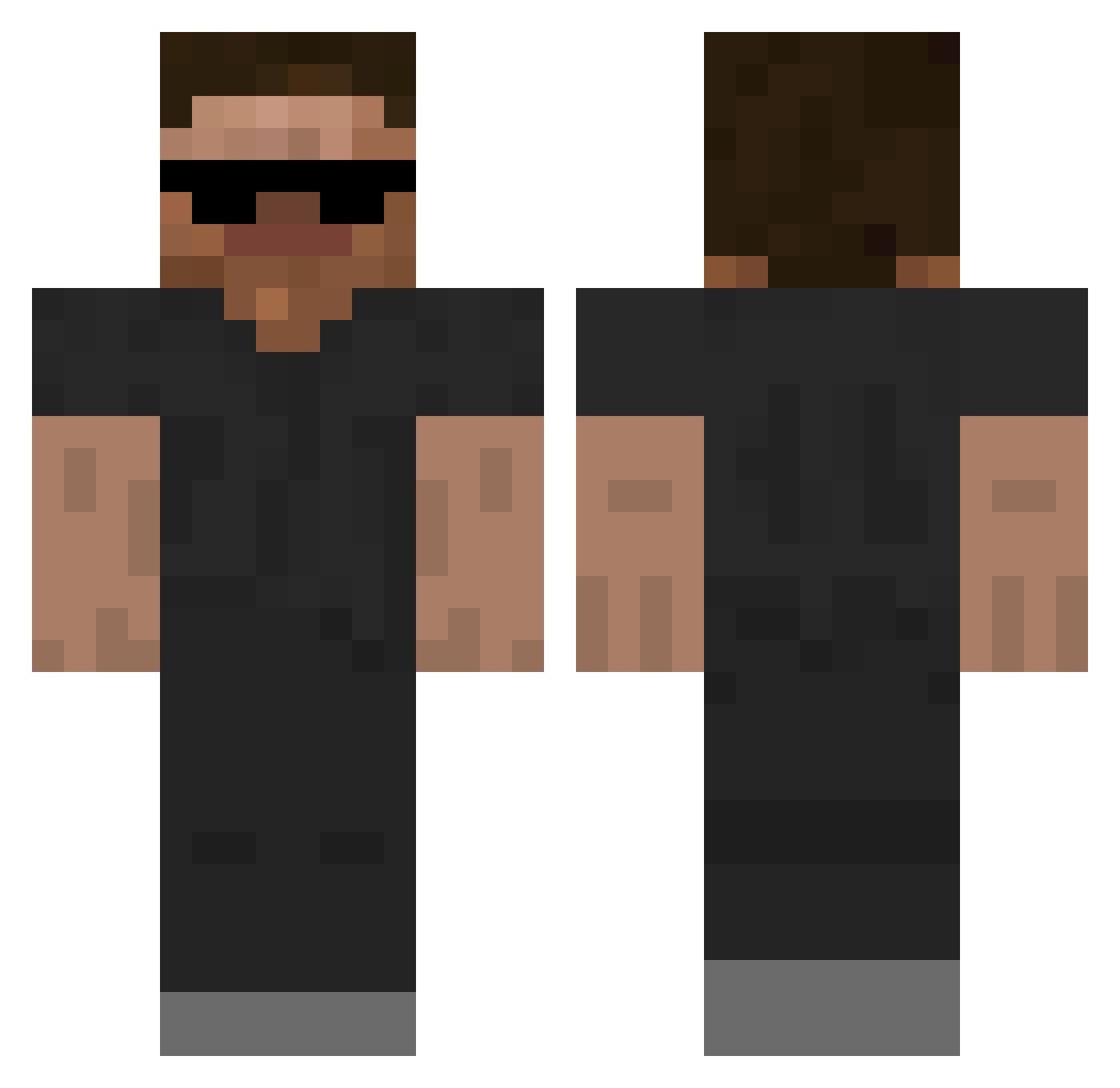 Smarkiks Minecraft skin, front and back view