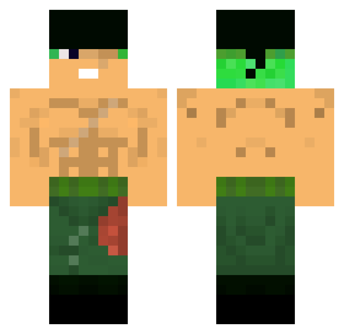 woofbork Minecraft skin, front and back view