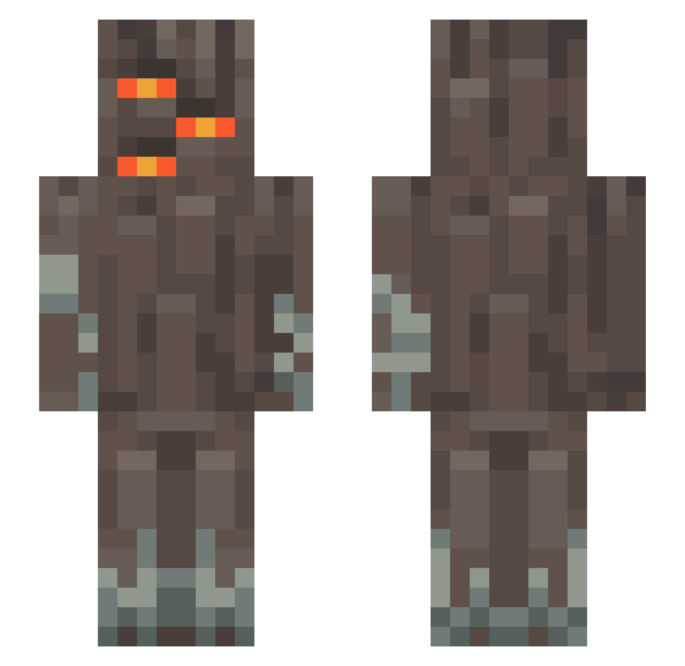 j328G Minecraft skin, front and back view
