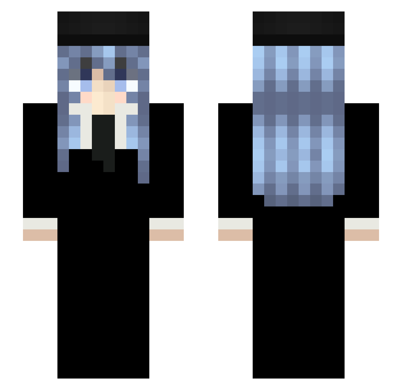 p78p Minecraft skin, front and back view