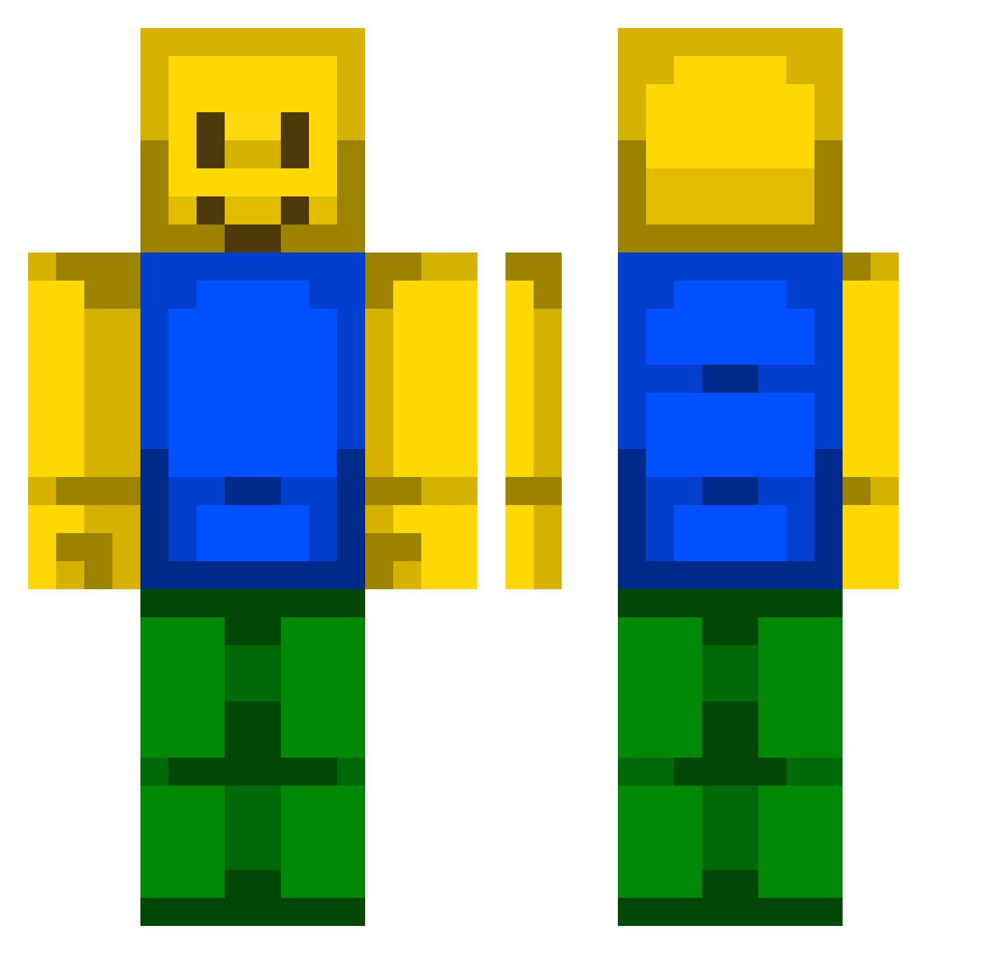 Rumney87 Minecraft skin, front and back view