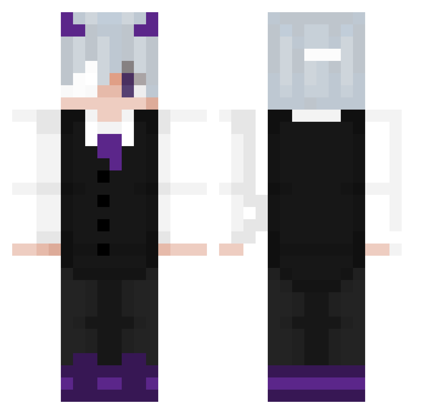 qComplex Minecraft skin, front and back view