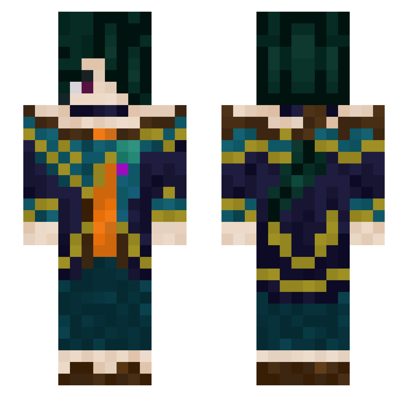 nekoyoro Minecraft skin, front and back view