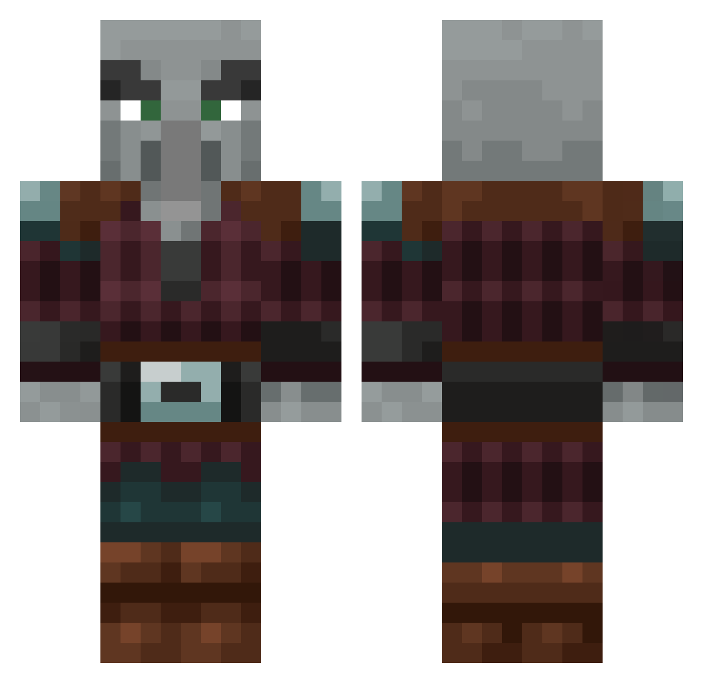DrDoomscroll Minecraft skin, front and back view