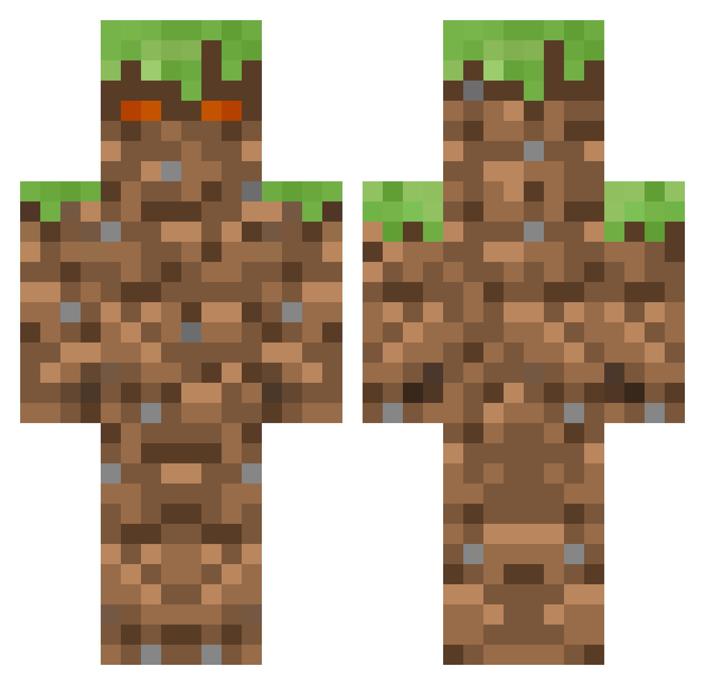 Thomice Minecraft skin, front and back view
