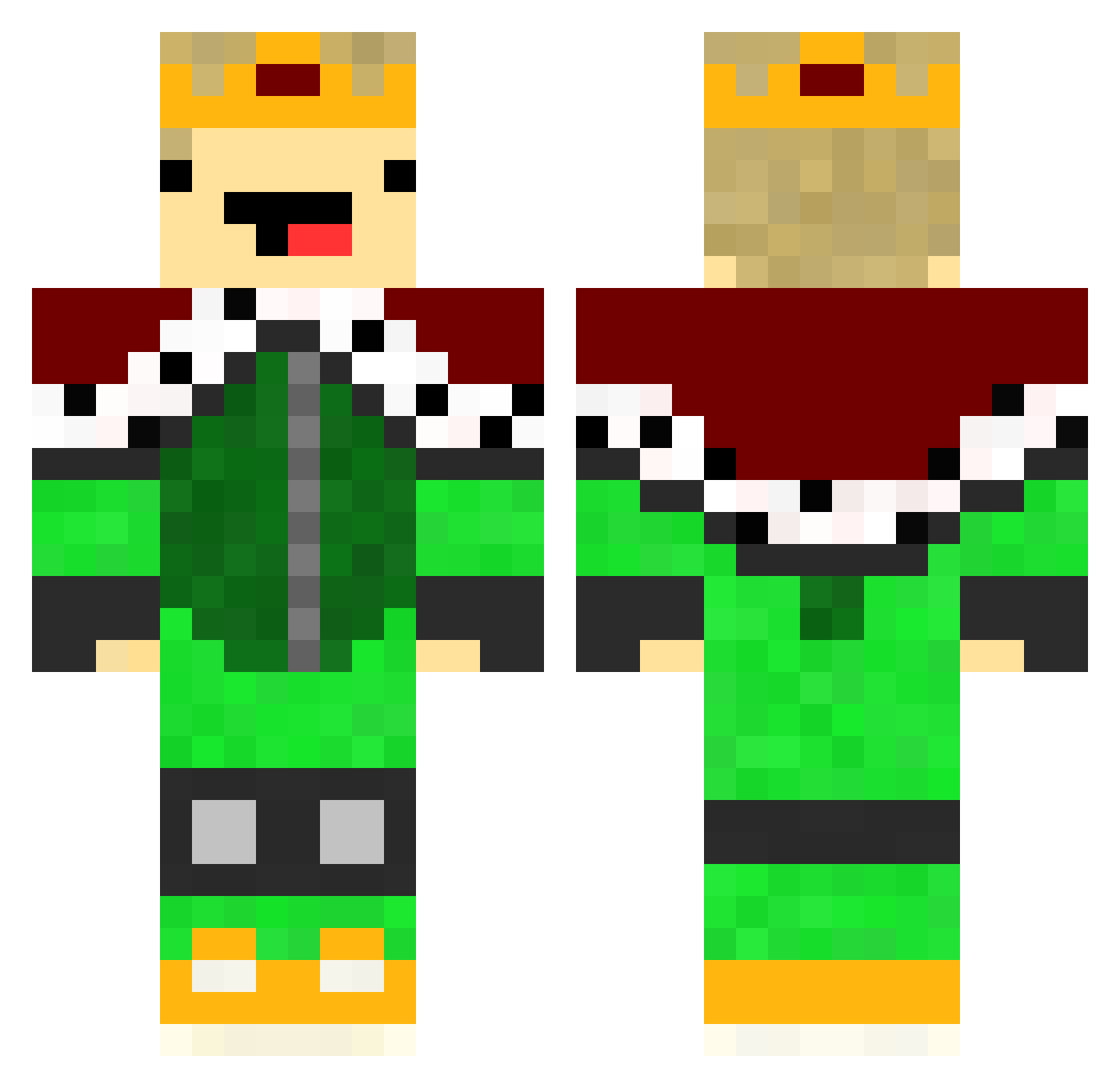 Vestlandsvinden Minecraft skin, front and back view