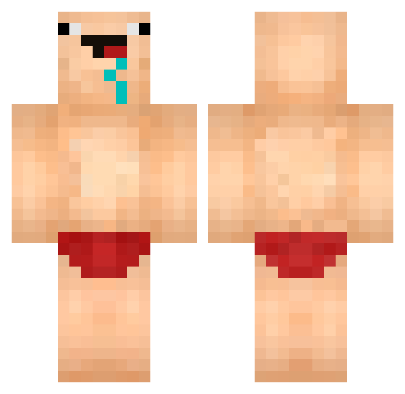 Flalaxle Minecraft skin, front and back view
