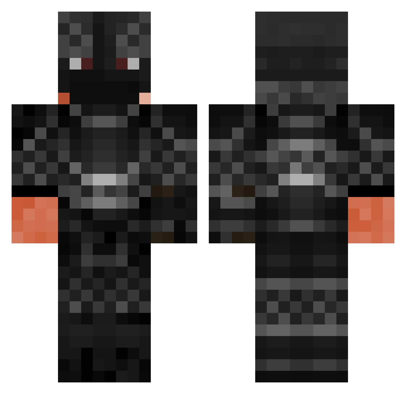 NairaFyg Minecraft skin, front and back view