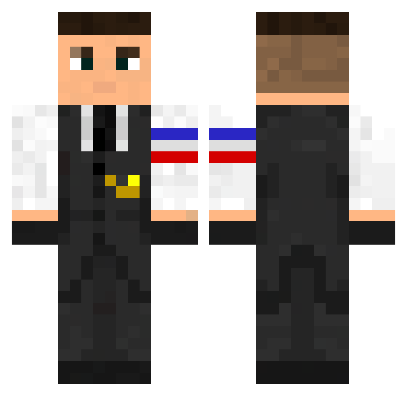 Bzrdella Minecraft skin, front and back view