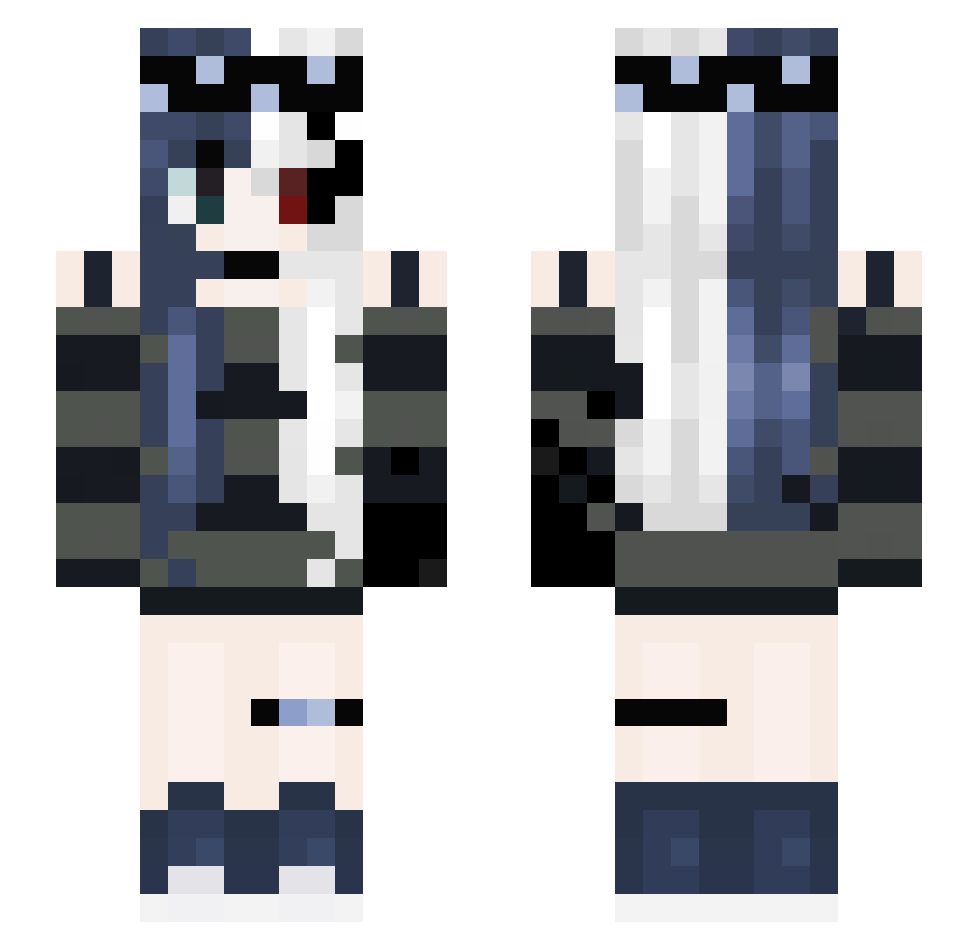 robloxs Minecraft skin, front and back view