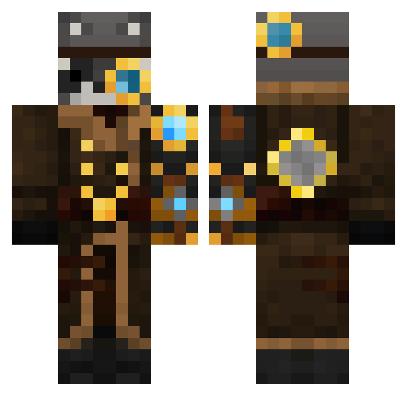 United_Shock Minecraft skin, front and back view