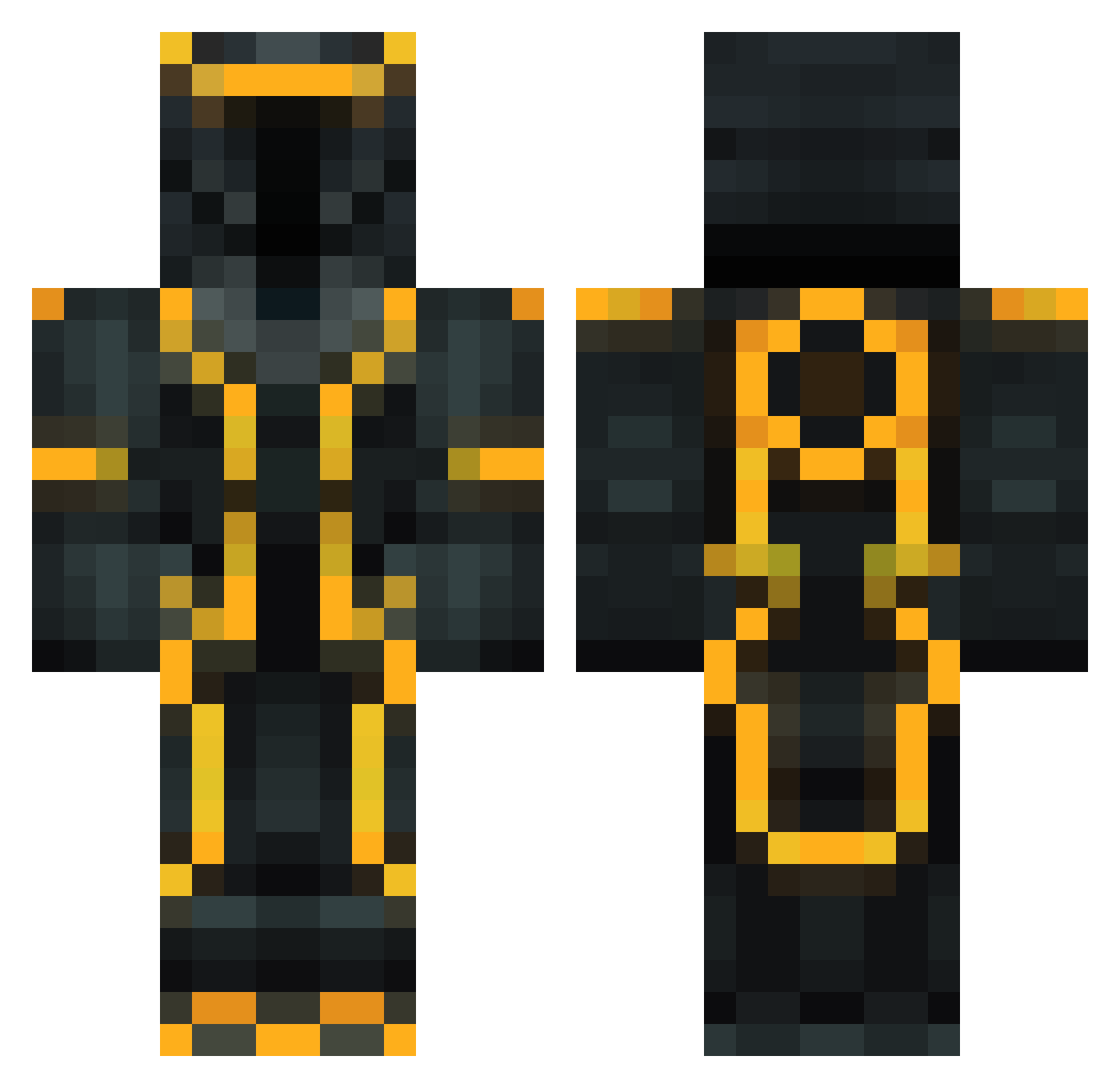 Quavery999 Minecraft skin, front and back view