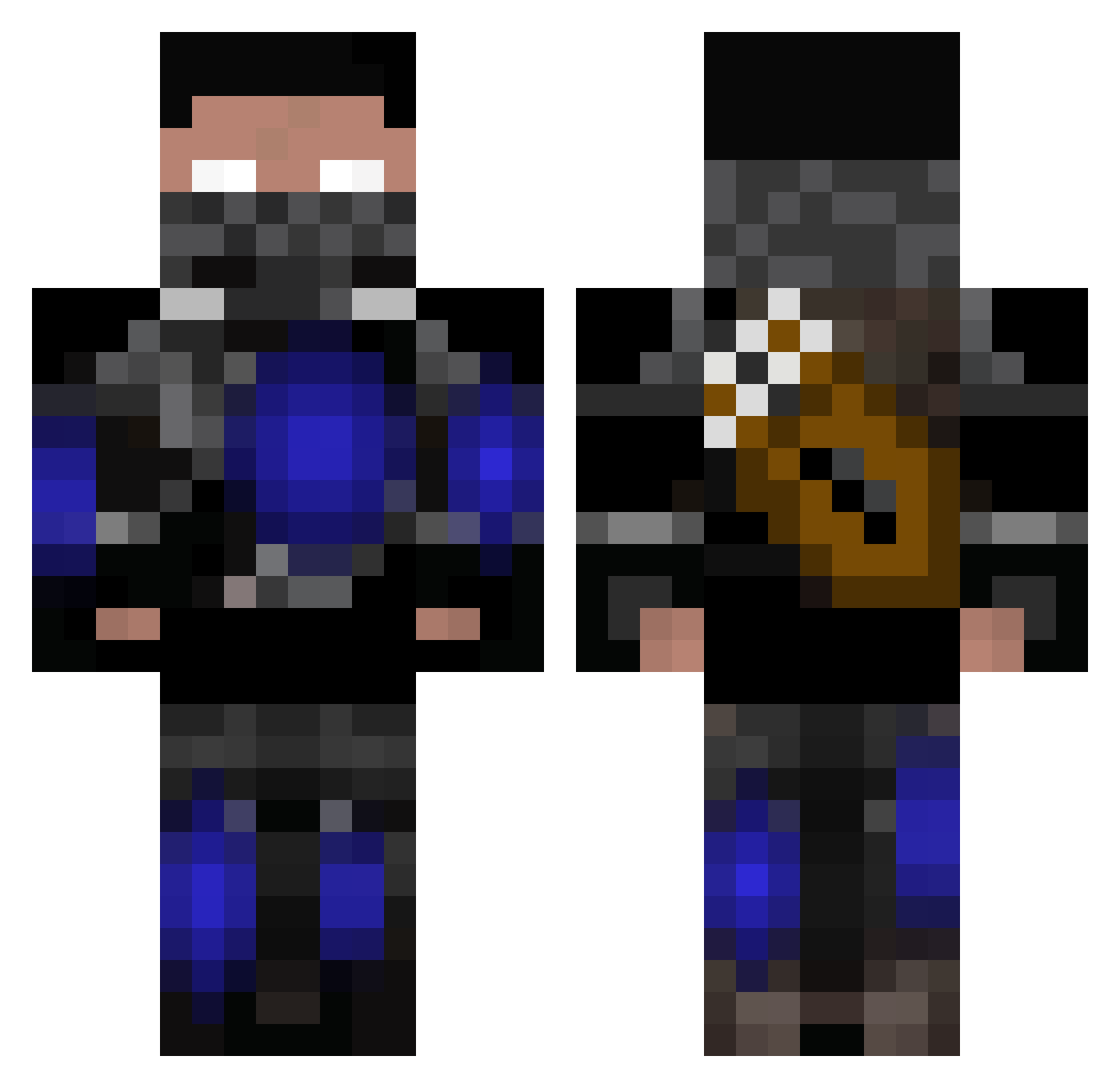 presonplaze Minecraft skin, front and back view