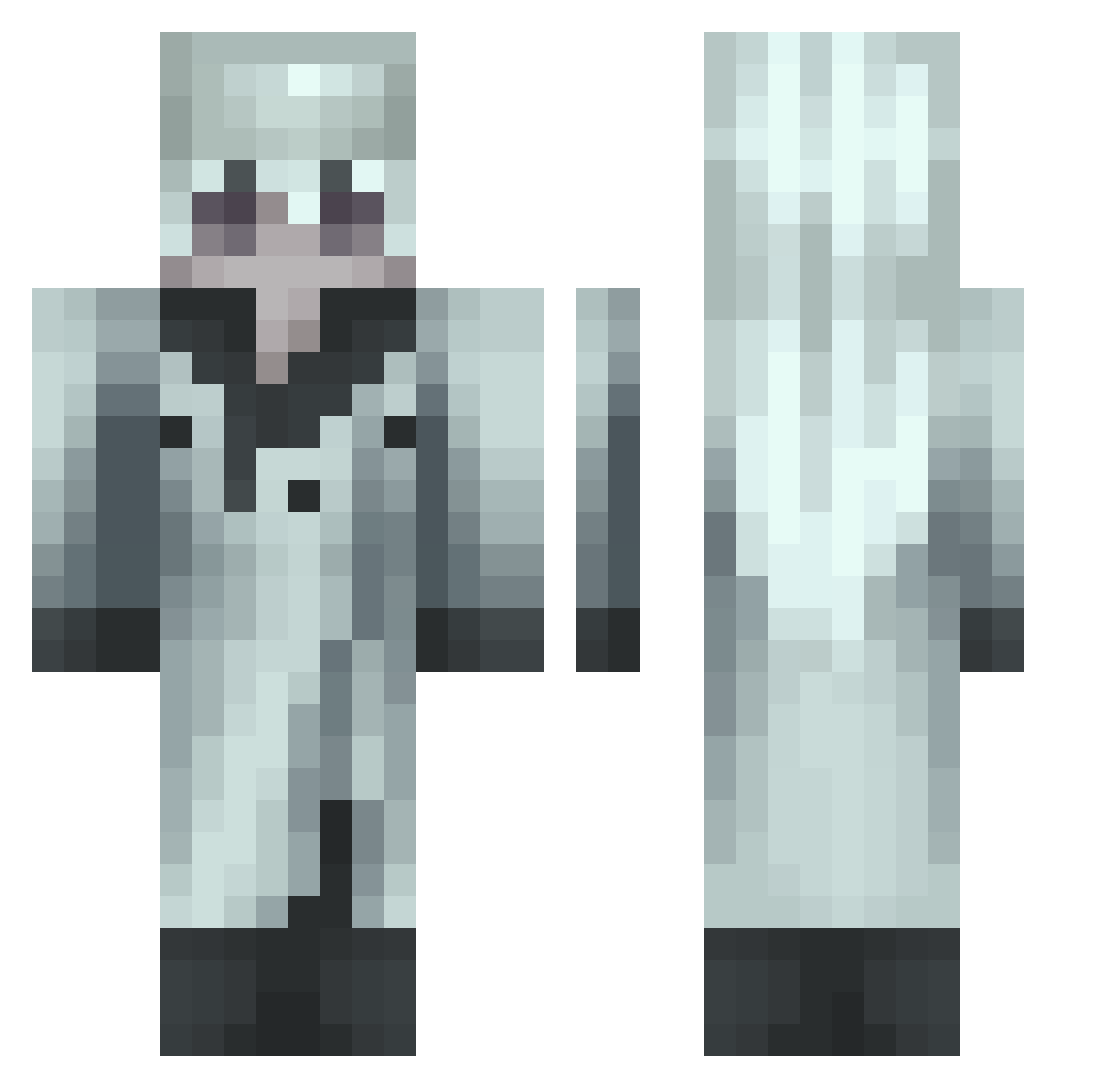 Matigeek Minecraft skin, front and back view