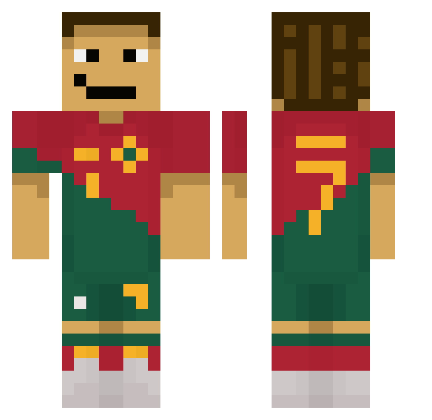 xBeat_ Minecraft skin, front and back view