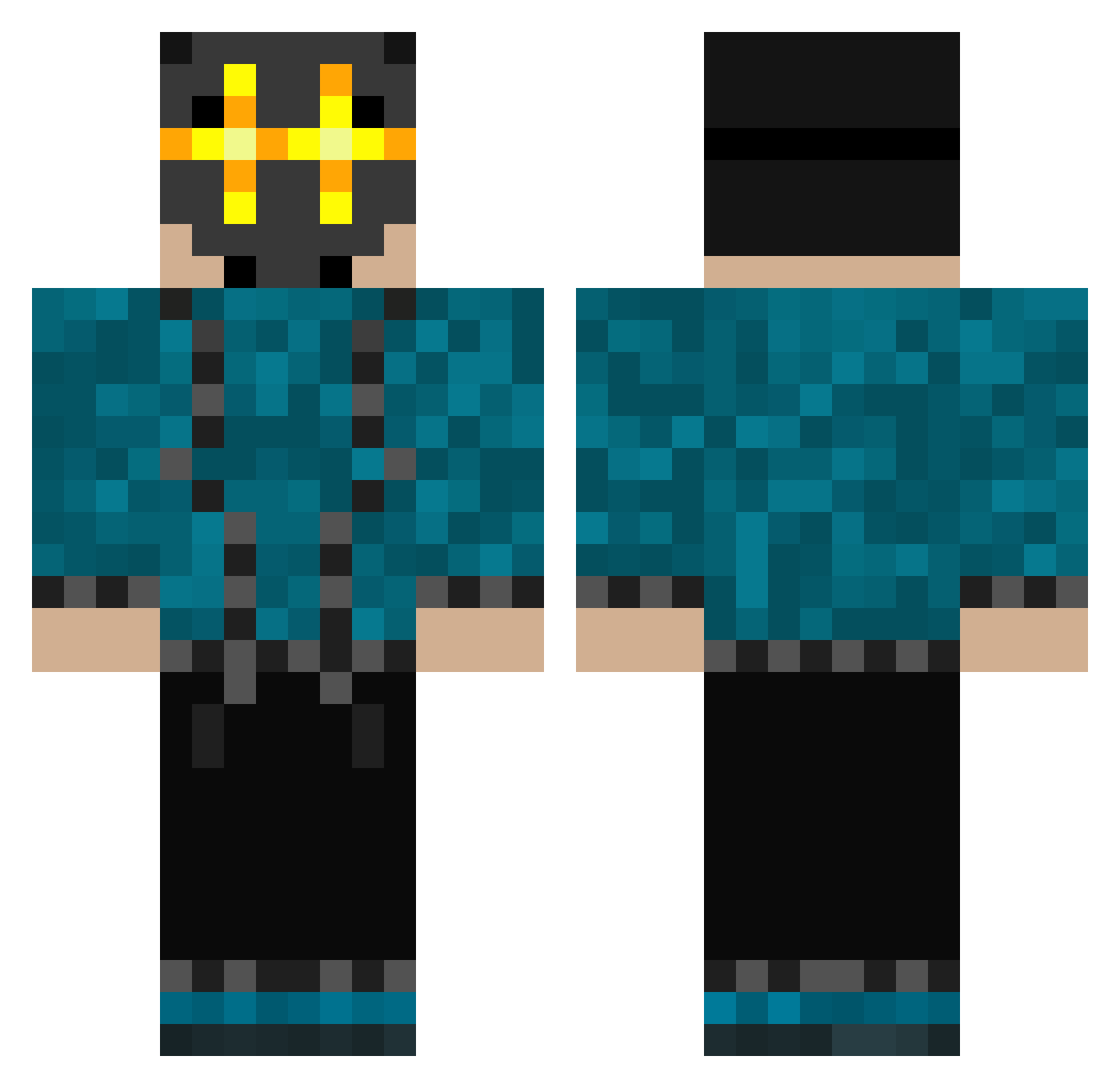 RivGames Minecraft skin, front and back view