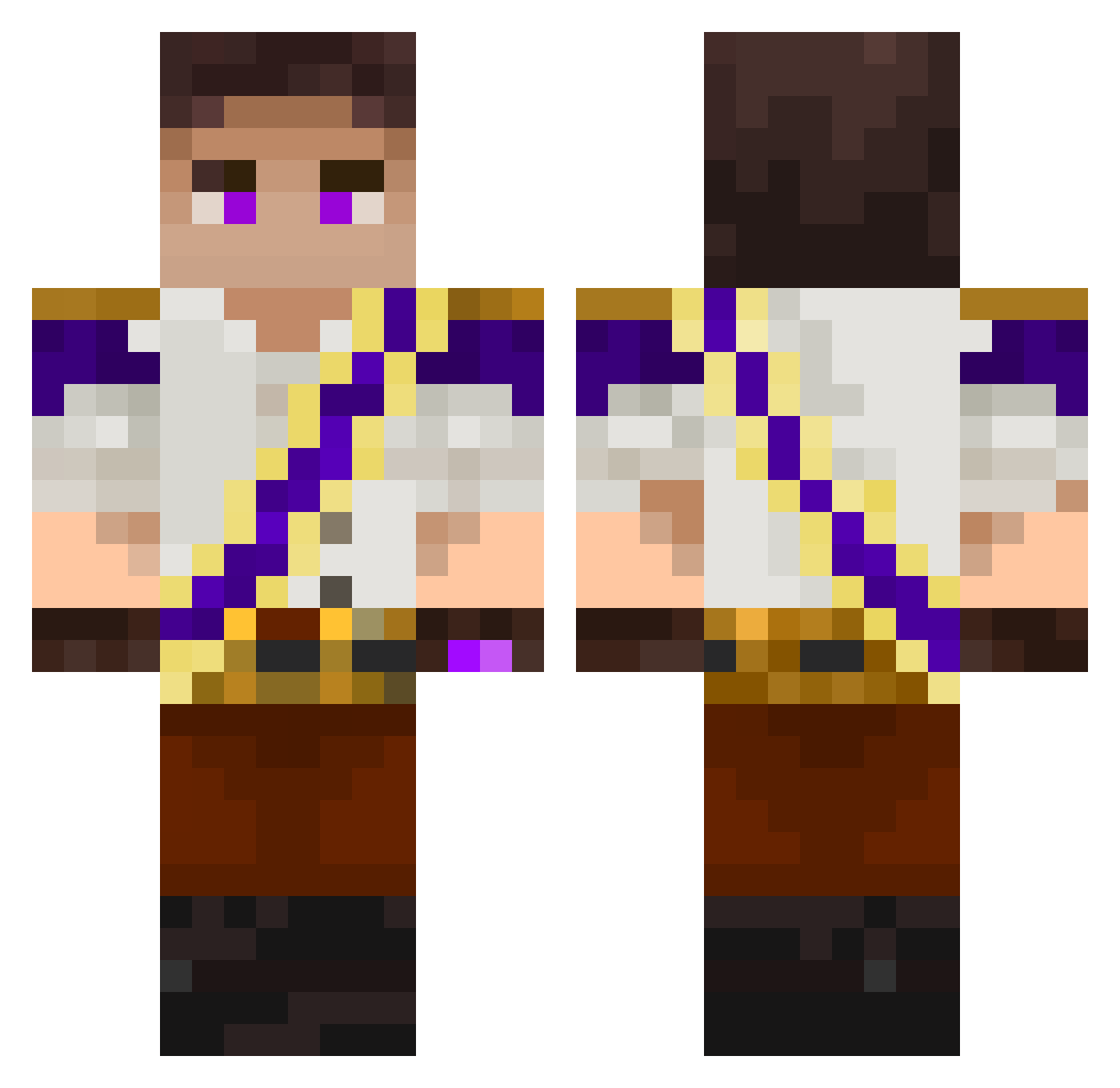Intemperance Minecraft skin, front and back view