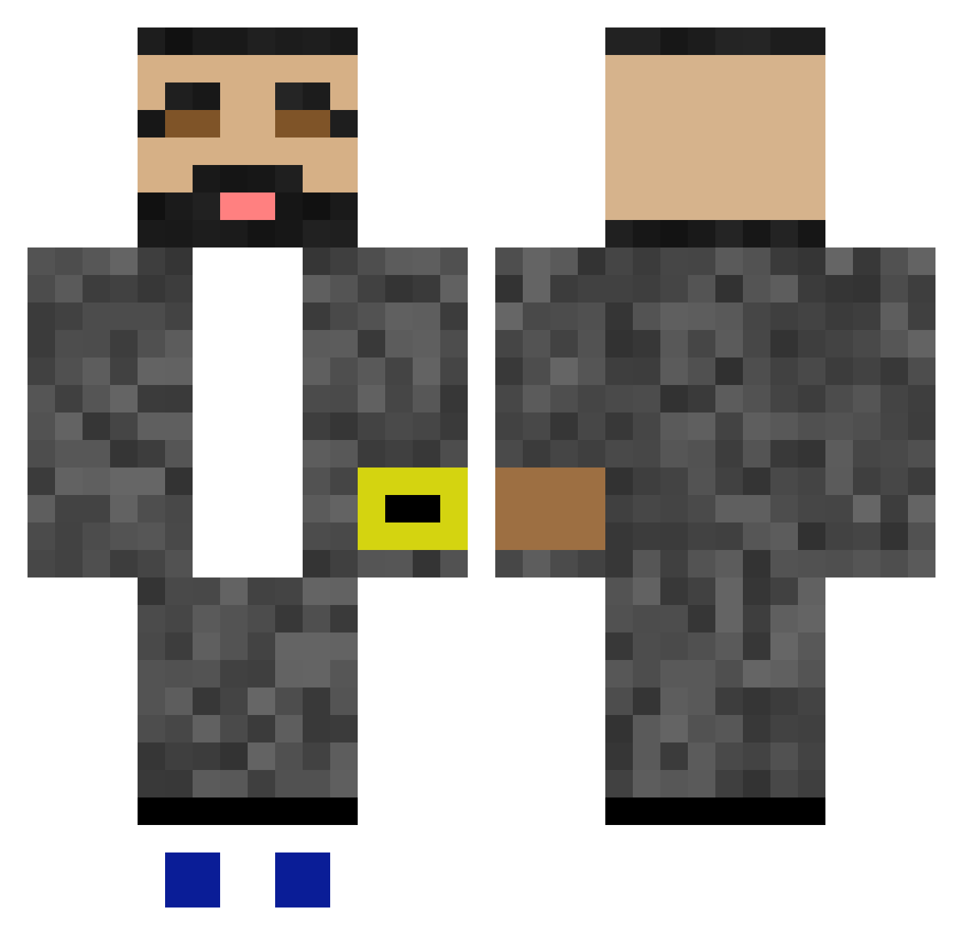 Blockbot351 Minecraft skin, front and back view