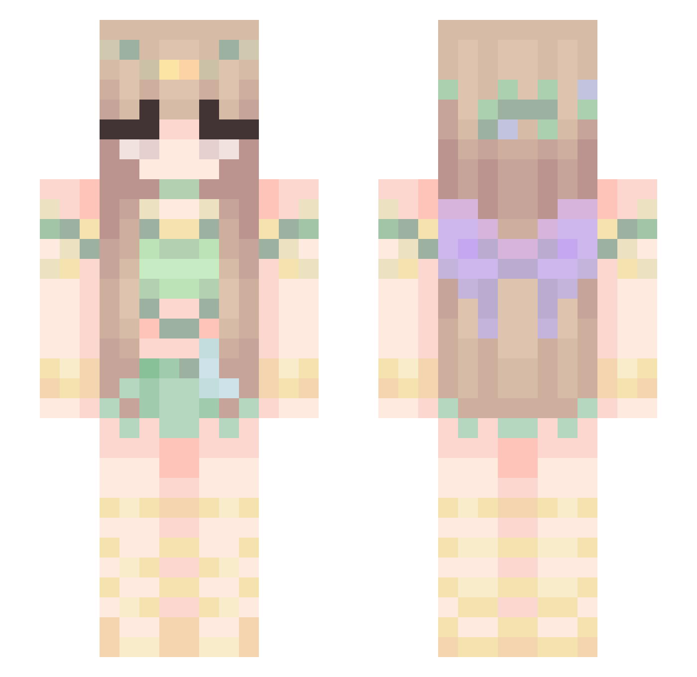 Meekalah Minecraft skin, front and back view